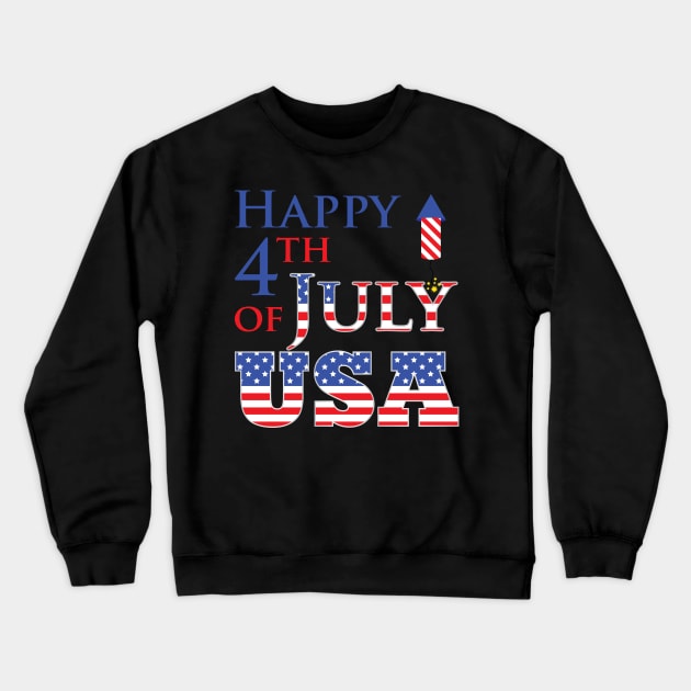 Happy 4th of july USA firecrackers Crewneck Sweatshirt by sevalyilmazardal